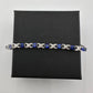 8.40 Carat  Deep Blue Lab Created Sapphire Bracelet with Diamond Accent