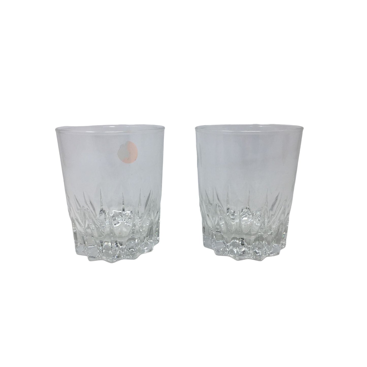 Vintage Set of 2 Clear Glass Cocktail Glasses- 3 inches tall