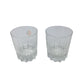 Vintage Set of 2 Clear Glass Cocktail Glasses- 3 inches tall