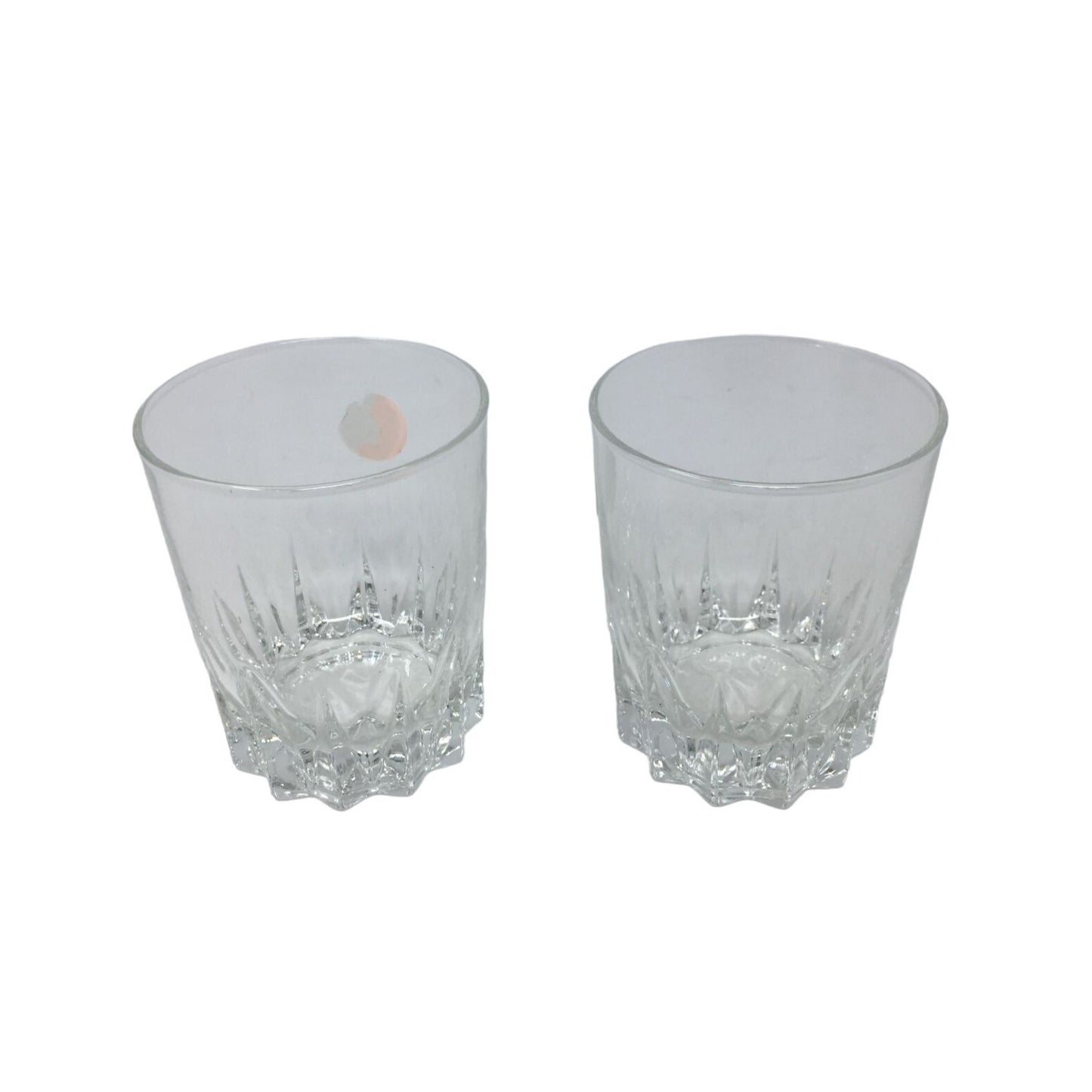 Vintage Set of 2 Clear Glass Cocktail Glasses- 3 inches tall