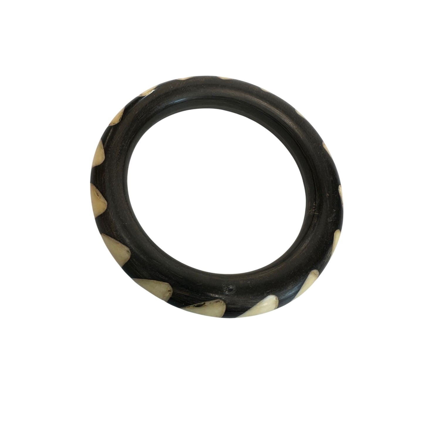 Women's Unique Black And Cream Bangle Bracelet