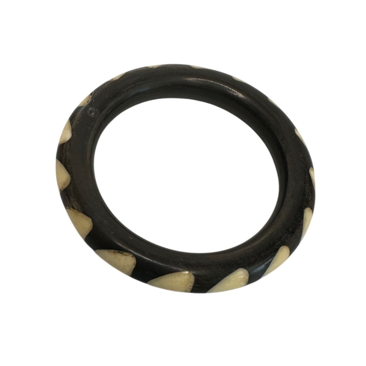 Women's Unique Black And Cream Bangle Bracelet
