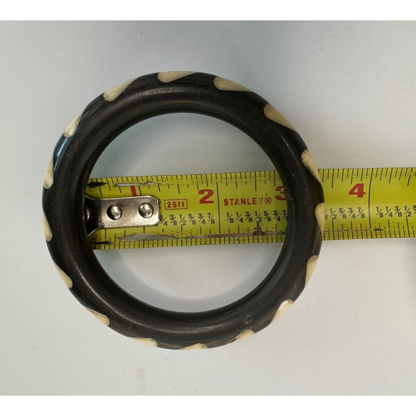 Women's Unique Black And Cream Bangle Bracelet