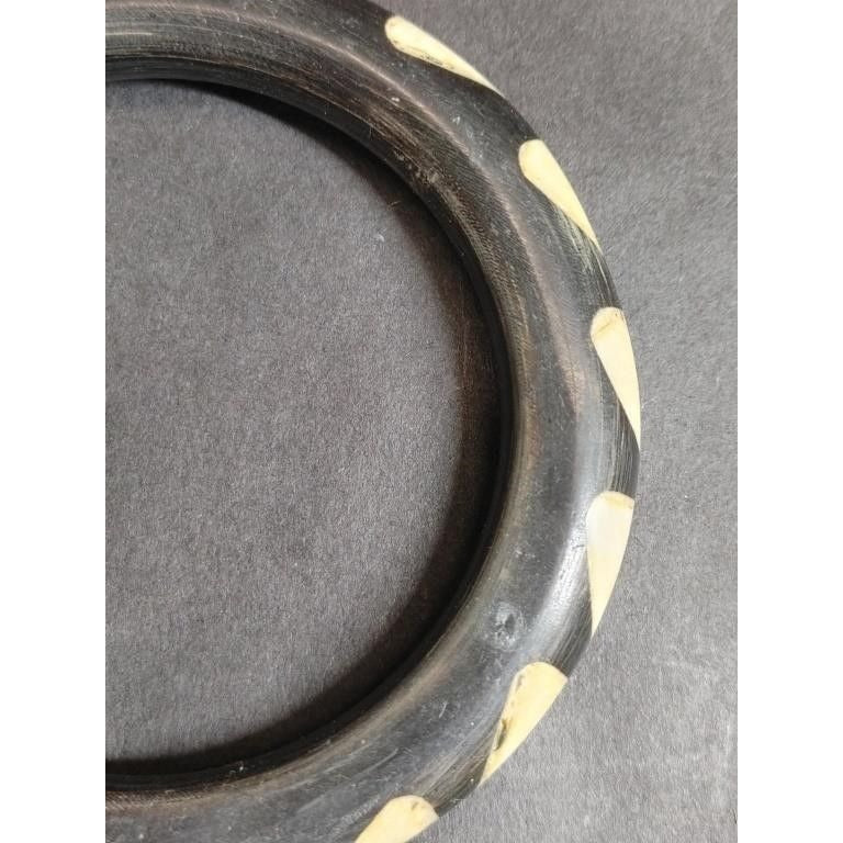 Women's Unique Black And Cream Bangle Bracelet