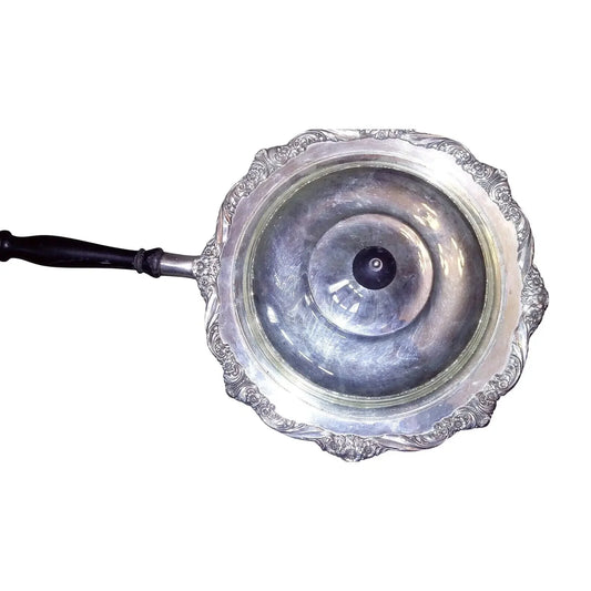 Ornate SILVERPLATE Pan w Lid FLOURISH Floral Edges Vintage Fancy F. B. Rogers