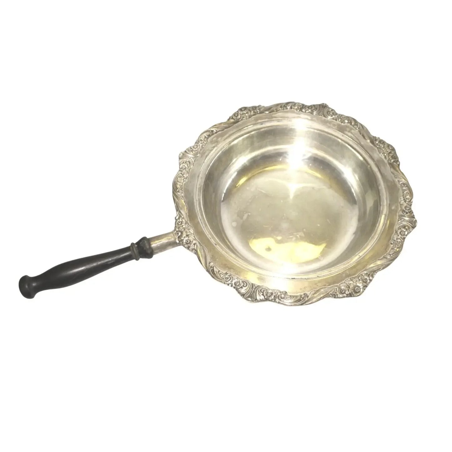 Ornate SILVERPLATE Pan w Lid FLOURISH Floral Edges Vintage Fancy F. B. Rogers