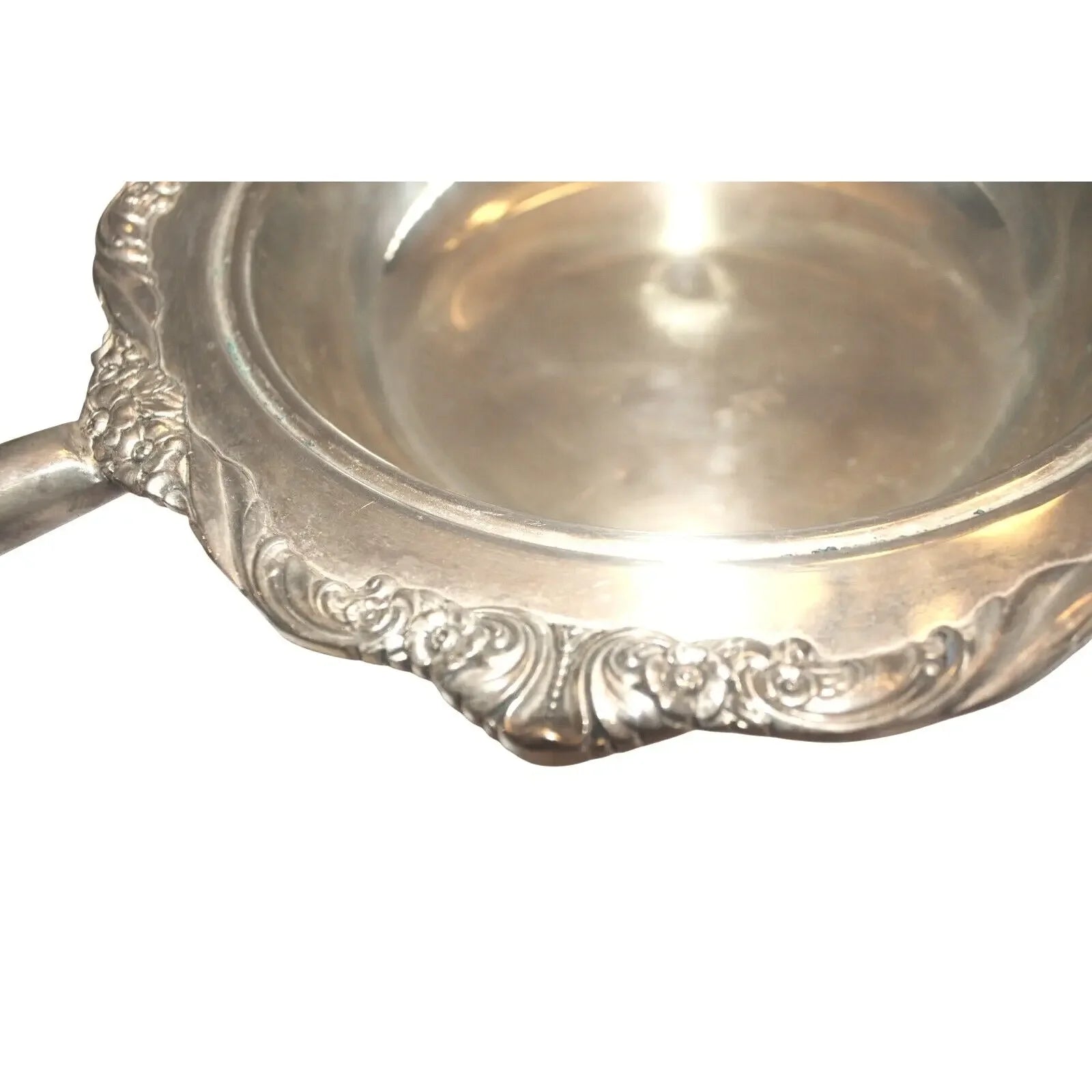 Ornate SILVERPLATE Pan w Lid FLOURISH Floral Edges Vintage Fancy F. B. Rogers