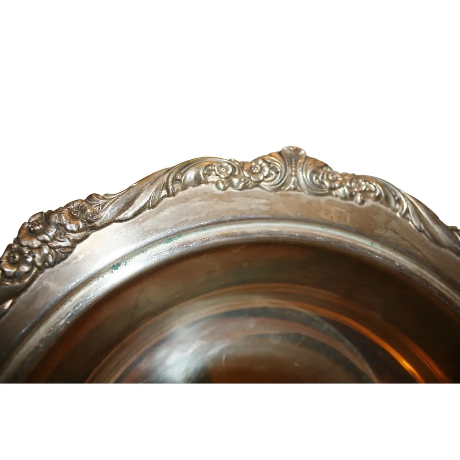 Ornate SILVERPLATE Pan w Lid FLOURISH Floral Edges Vintage Fancy F. B. Rogers
