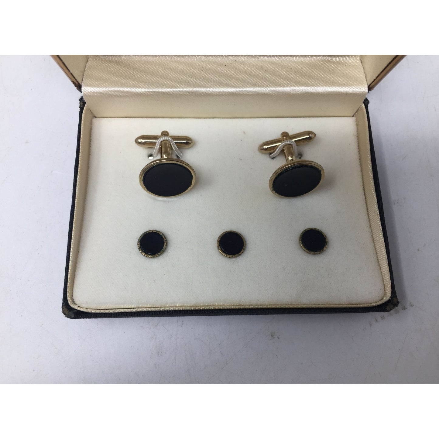 Mc. Elgunn's Summit, N.J. by Swank Black/Gold Cufflinks and Shirt studs w/ Case