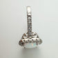 Cushion Cut Lab Created White Opal and White Topaz Ring Size 7 --  A+ Stuff ring