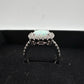 Cushion Cut Lab Created White Opal and White Topaz Ring Size 7 --  A+ Stuff ring