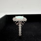 Cushion Cut Lab Created White Opal and White Topaz Ring Size 7 --  A+ Stuff ring