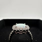 Cushion Cut Lab Created White Opal and White Topaz Ring Size 7 --  A+ Stuff ring