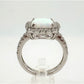 Cushion Cut Lab Created White Opal and White Topaz Ring Size 7 --  A+ Stuff ring