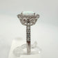 Cushion Cut Lab Created White Opal and White Topaz Ring Size 7 --  A+ Stuff ring
