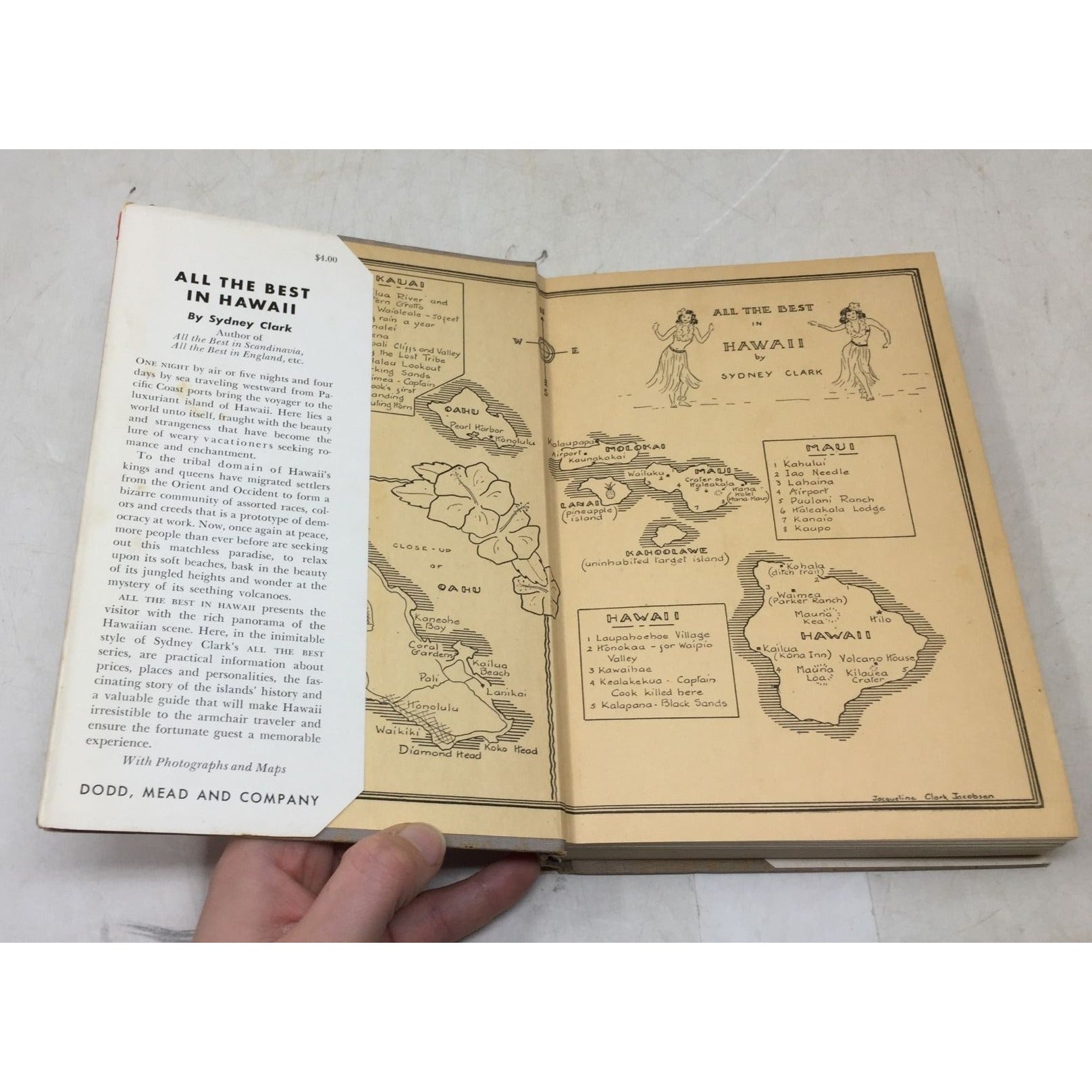 hardcover copy of the vintage travel guide All the Best in Hawaii by Sydney Clark unbranded  A+ Stuff Sheet Music