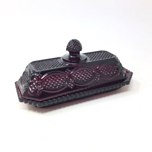 Vintage Avon 1876 Cape Cod Collection Ruby Red Glass Covered Butter Dish Avon  A+ Stuff Drinking, Dining & More