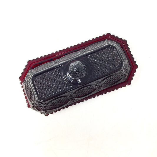 Vintage Avon 1876 Cape Cod Collection Ruby Red Glass Covered Butter Dish Avon  A+ Stuff Drinking, Dining & More