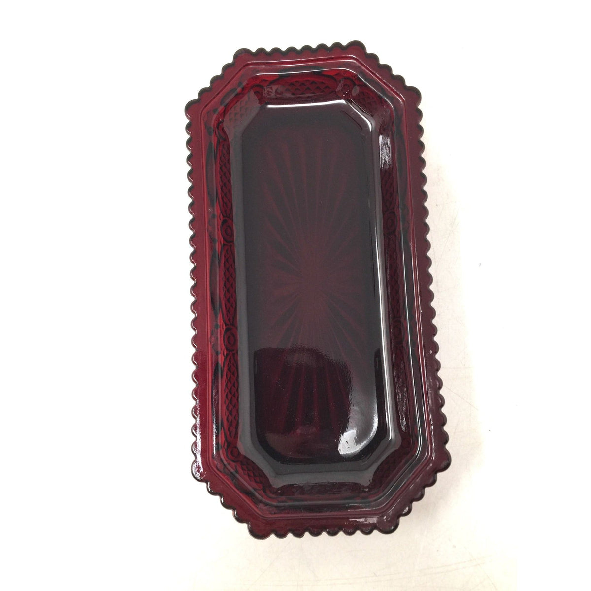 Vintage Avon 1876 Cape Cod Collection Ruby Red Glass Covered Butter Dish Avon  A+ Stuff Drinking, Dining & More
