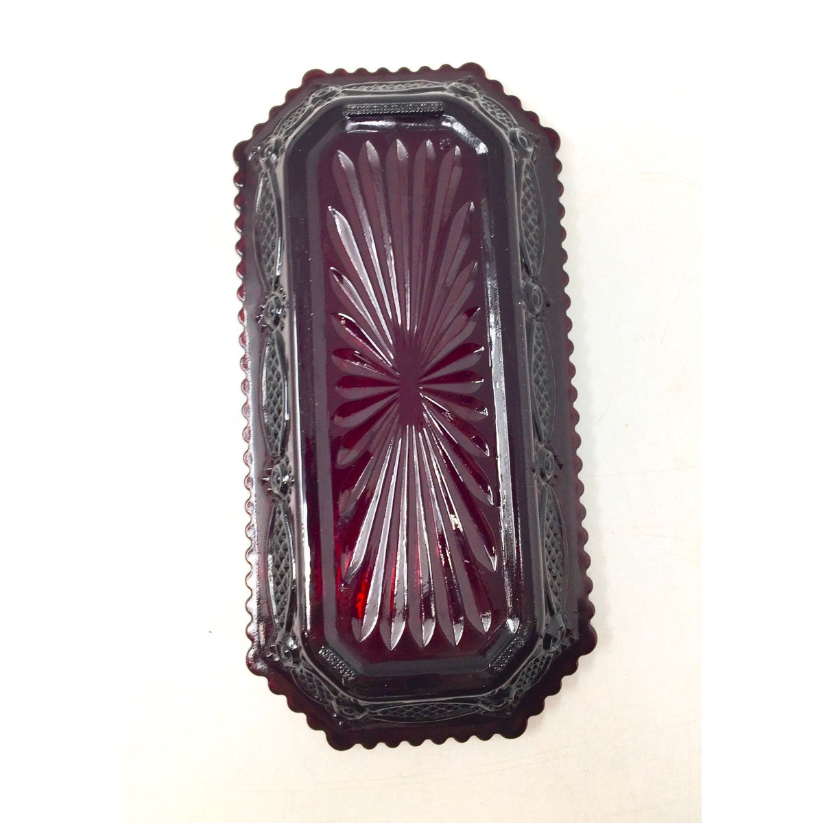 Vintage Avon 1876 Cape Cod Collection Ruby Red Glass Covered Butter Dish Avon  A+ Stuff Drinking, Dining & More