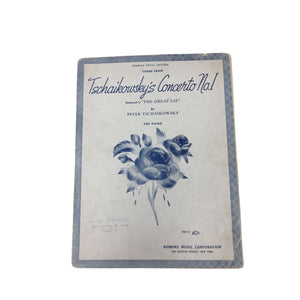 Vintage 1941 Piano Sheet Music copy of "Theme from Tschaikowsky's Concerto No. 1"