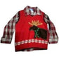 Good Lad Christmas Sweatervest with plaid shirt (3T) - Moose in scarf on sweater - cute fun holiday set GOODLAD  A+ Stuff Shirts & Tops