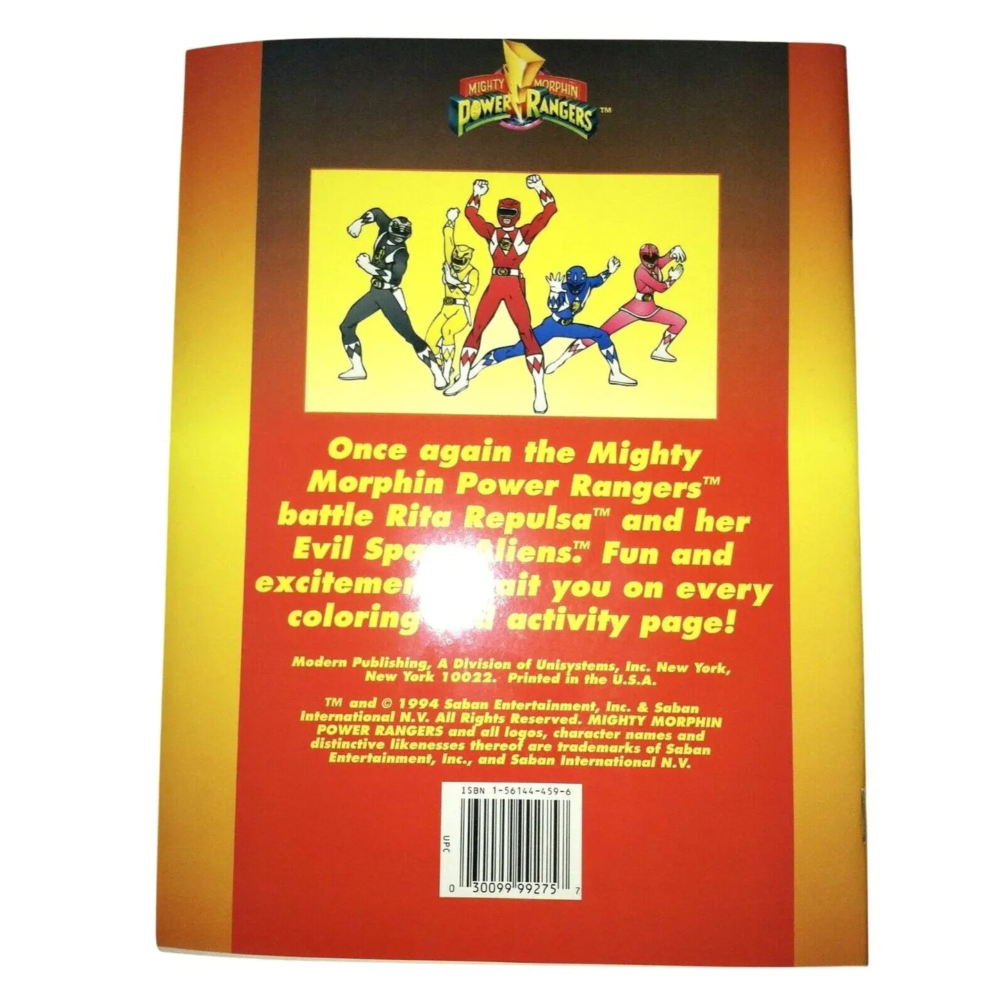 Mighty Morphin POWER RANGERS Coloring And Activity Books - Vintage 2 Book Set (1994) Mighty Morphin Power Rangers