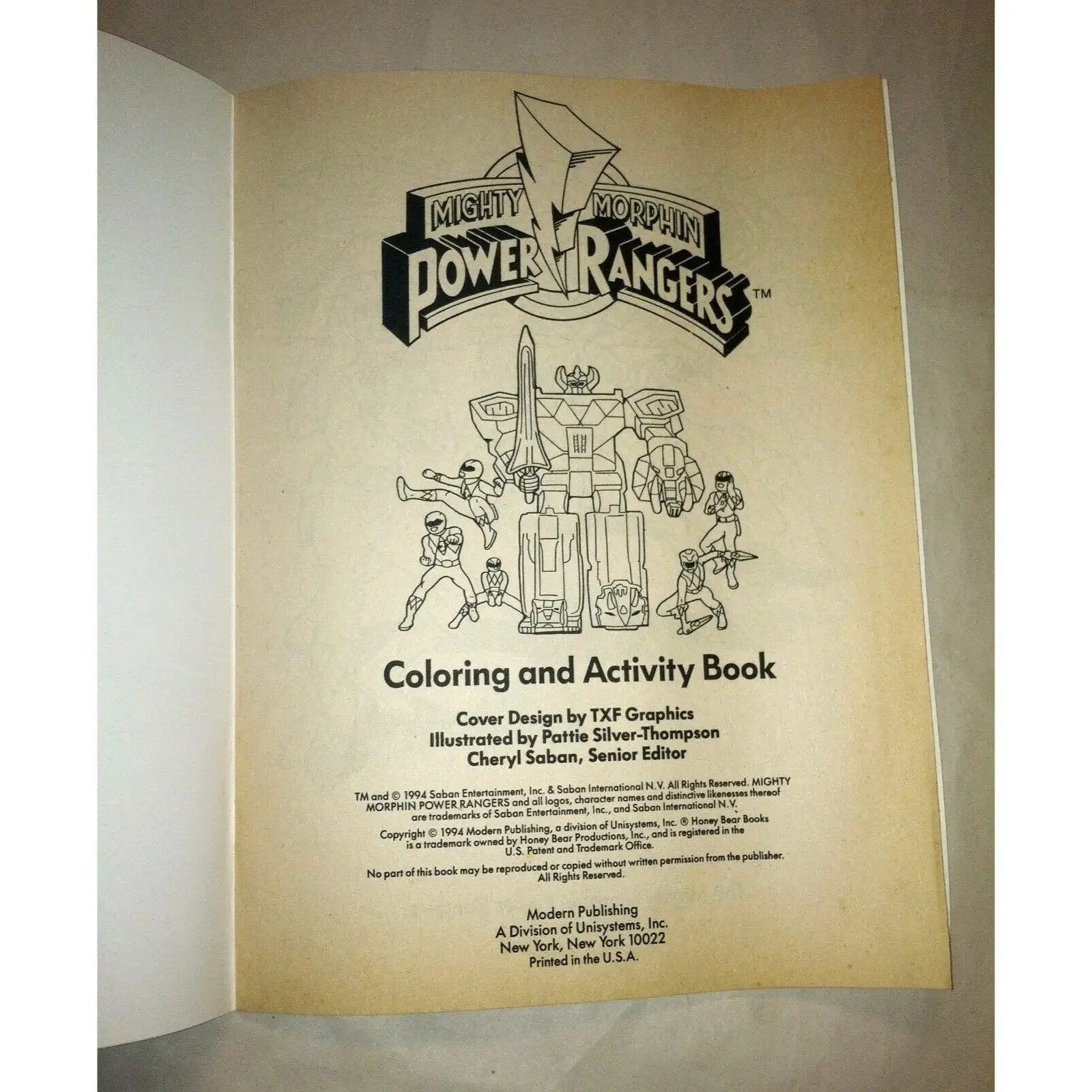Mighty Morphin POWER RANGERS Coloring And Activity Books - Vintage 2 Book Set (1994) Mighty Morphin Power Rangers