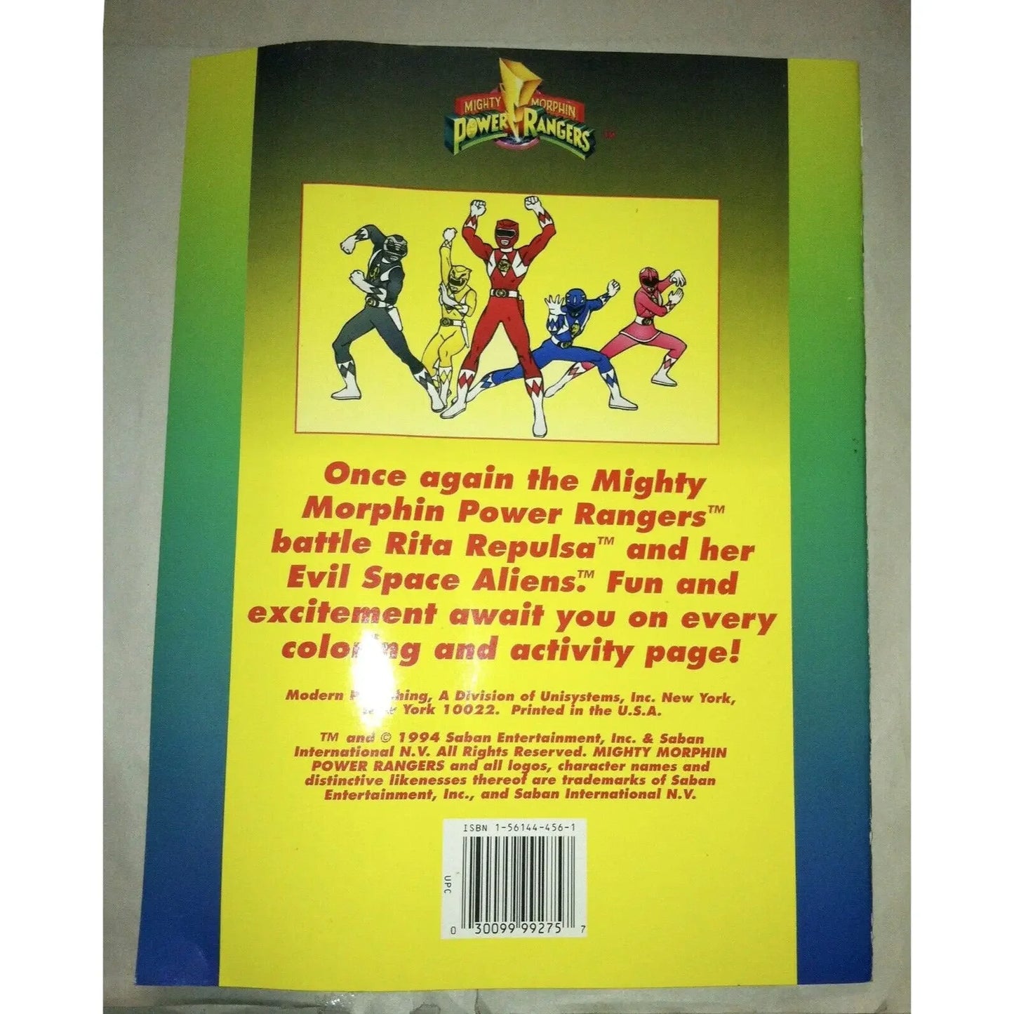 Mighty Morphin POWER RANGERS Coloring And Activity Books - Vintage 2 Book Set (1994) Mighty Morphin Power Rangers