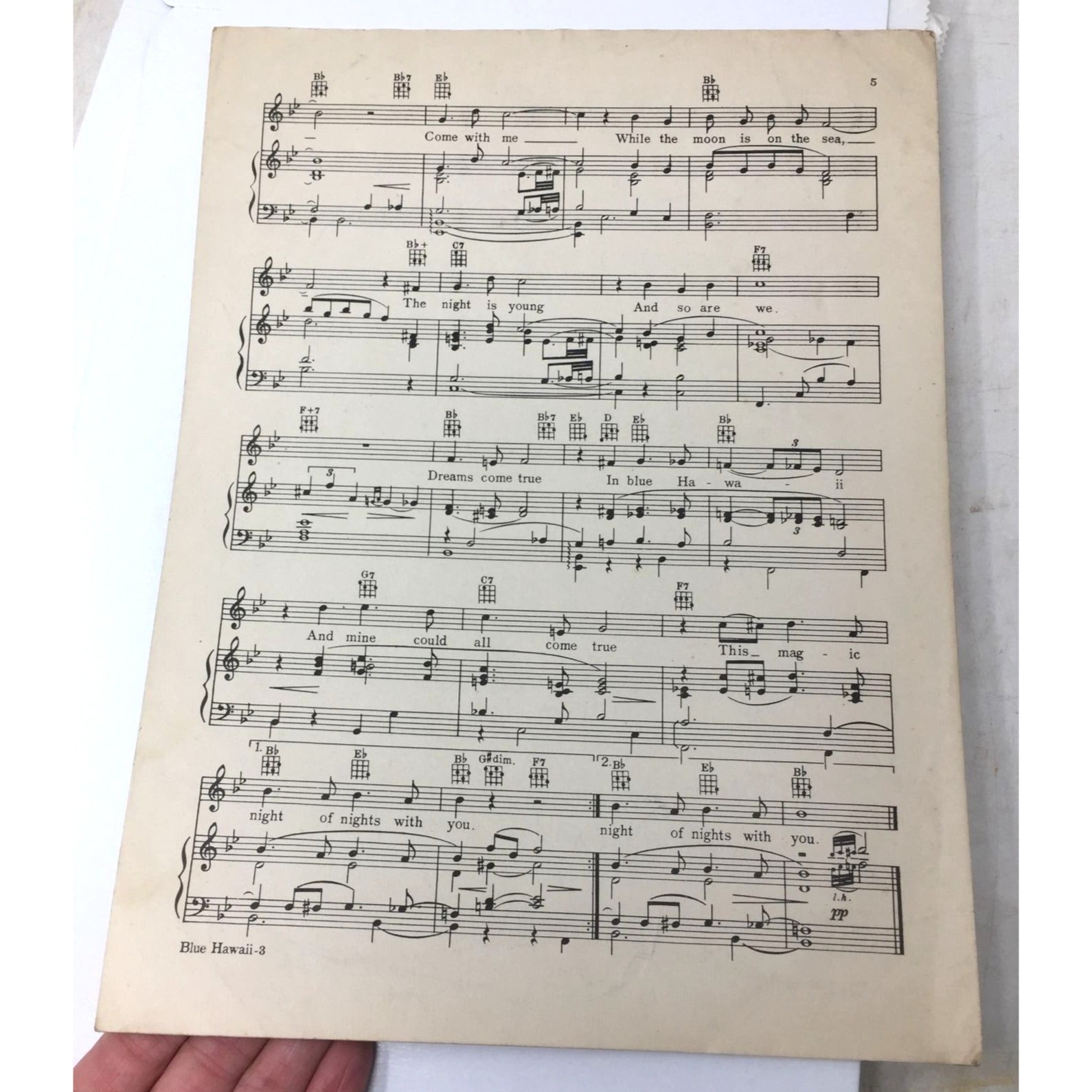 Vintage 'Blue Hawaii' Sheet Music - A+ Stuff
