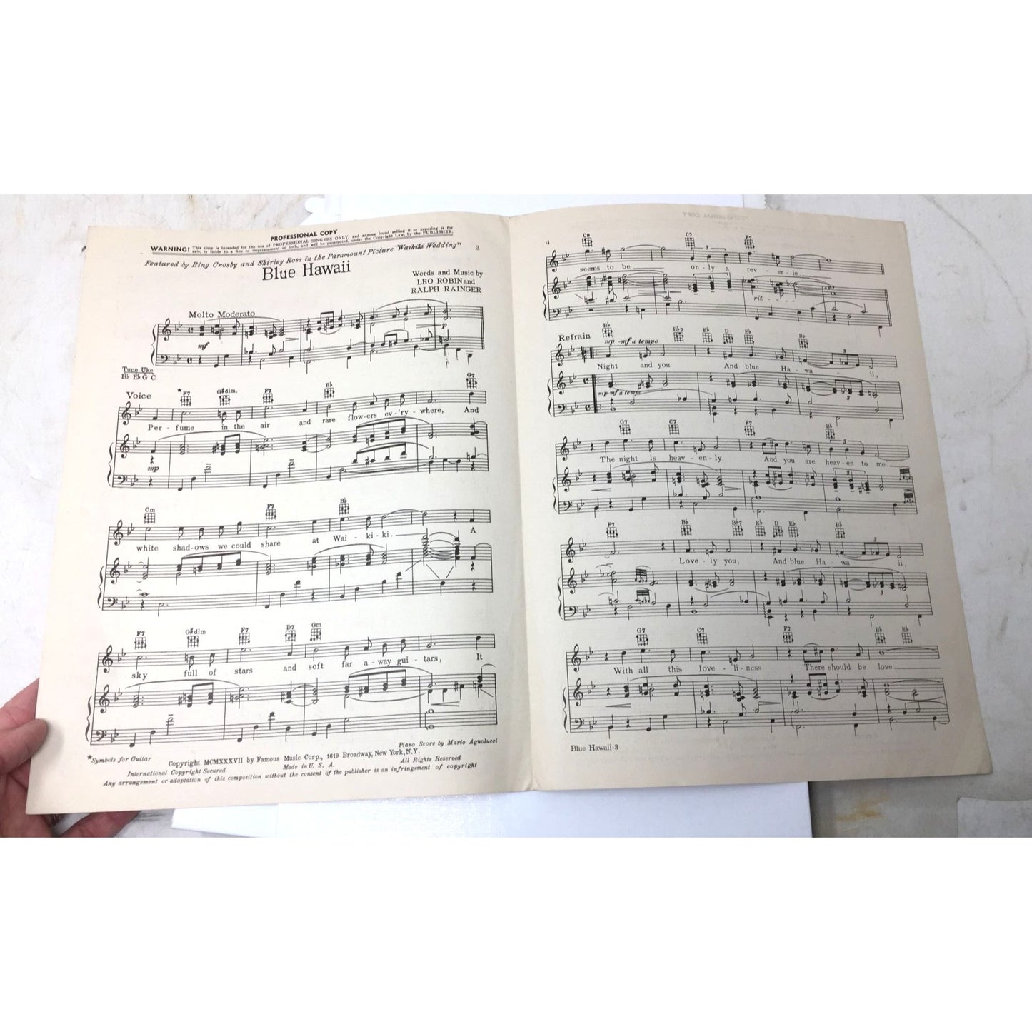 Vintage 'Blue Hawaii' Sheet Music - A+ Stuff