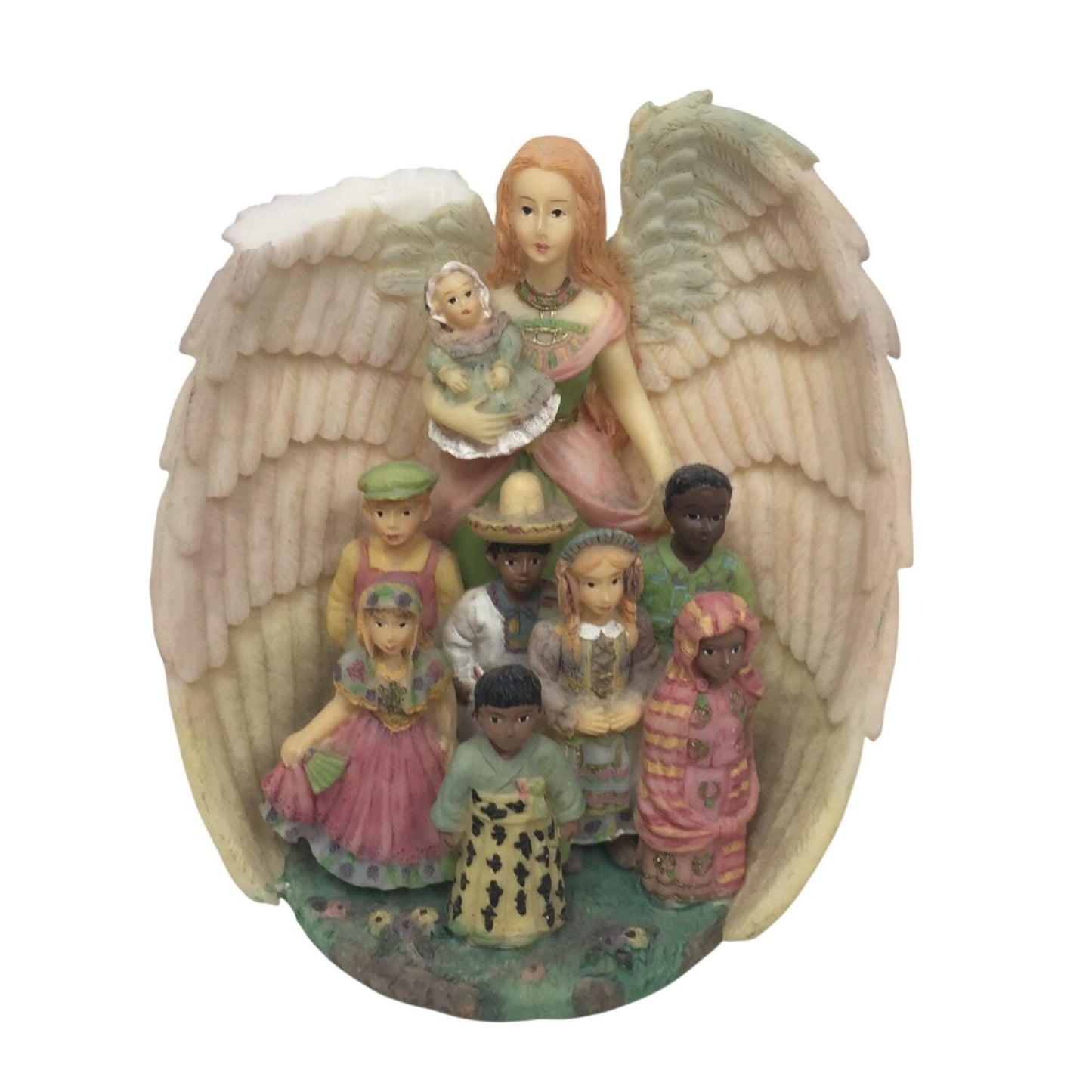 Youngs Inc. Vintage Angel Figurine With Children Of The World