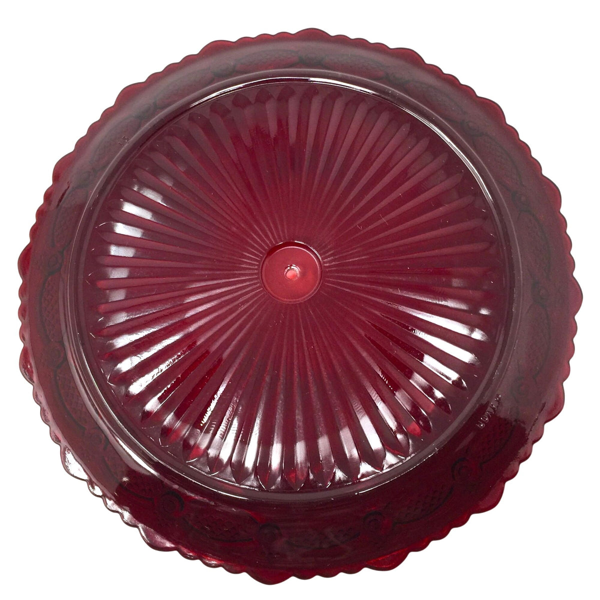 Vintage Avon 1876 Cape Cod Ruby Red Glass Two Tier Server ( Tidbit Tray / Dessert Stand) Avon  A+ Stuff