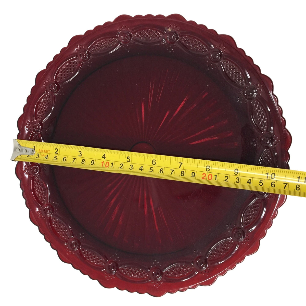 Vintage Avon 1876 Cape Cod Ruby Red Glass Two Tier Server ( Tidbit Tray / Dessert Stand) Avon  A+ Stuff