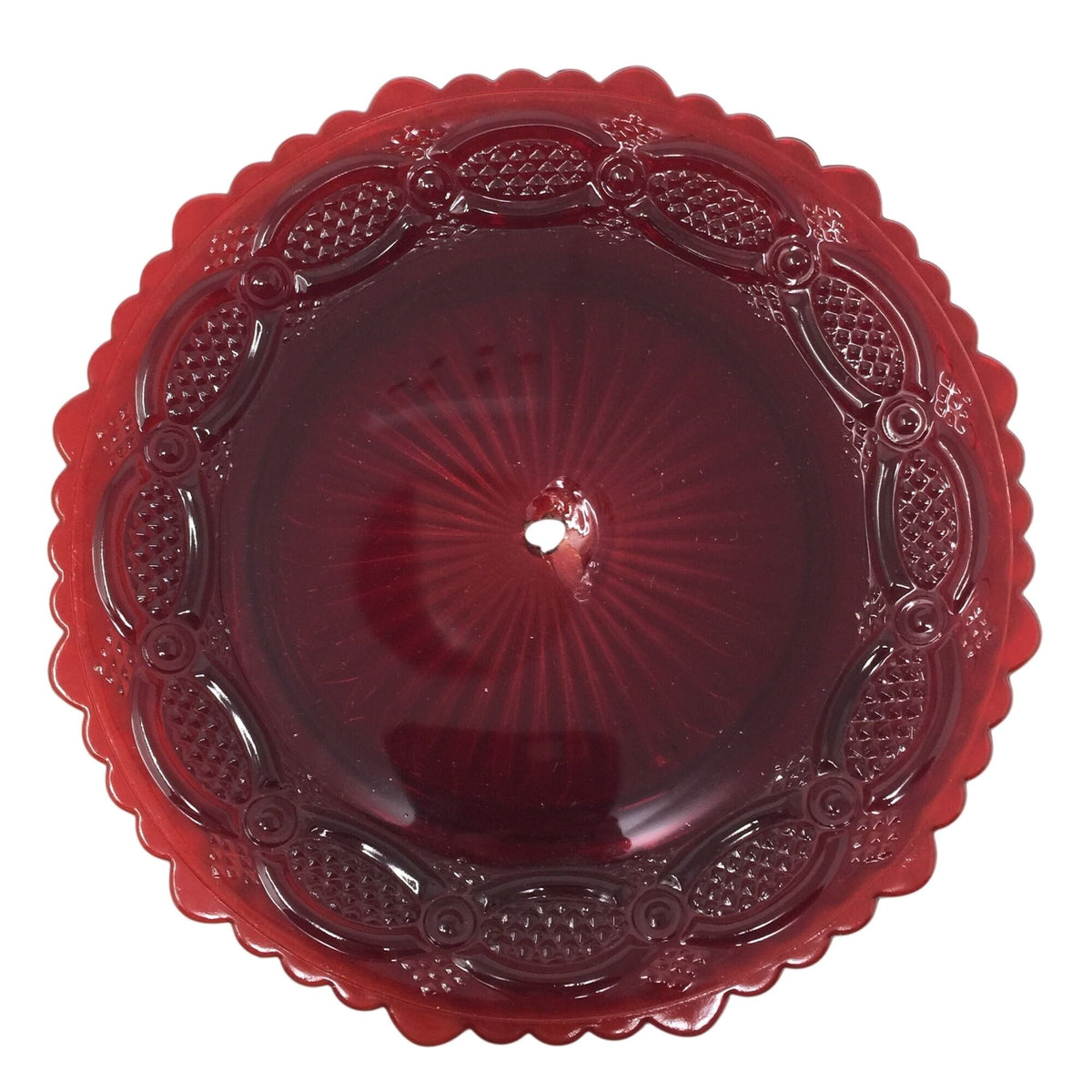 Vintage Avon 1876 Cape Cod Ruby Red Glass Two Tier Server ( Tidbit Tray / Dessert Stand) Avon  A+ Stuff