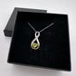 Beautiful Heart Peridot Infinity Necklace with Diamond Accent