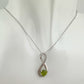 Beautiful Heart Peridot Infinity Necklace with Diamond Accent