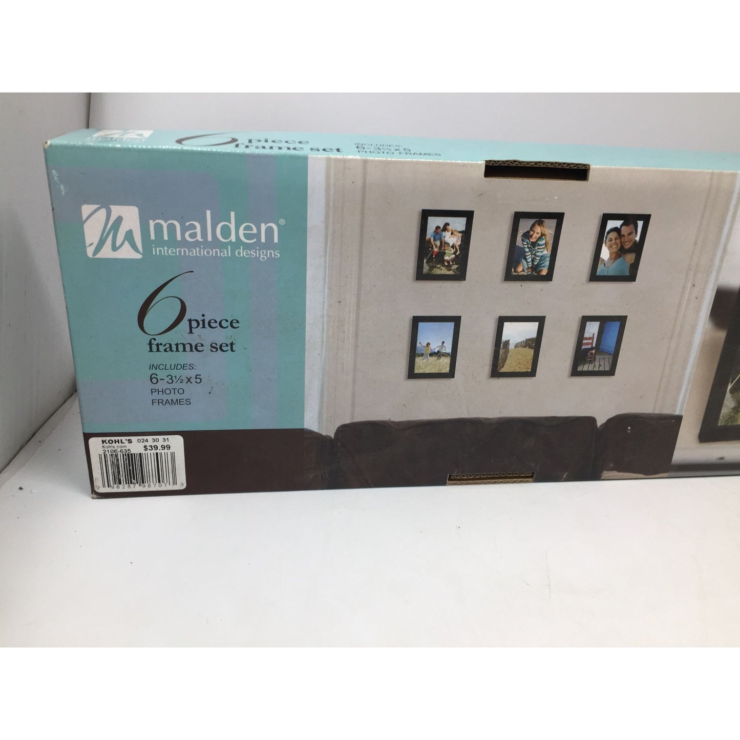 Malden 6 Piece Frame Set Includes 6- 3 1/2 x 5 Photo Frames (NWT)