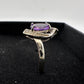 1.11 Carat Amethyst Ring with Diamond Accent - Sterling Silver - Size 7.5