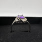 1.11 Carat Amethyst Ring with Diamond Accent - Sterling Silver - Size 7.5