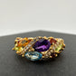 Colorful Gemstone Bouquet Ring in Sterling Silver with 14kt Gold Overlay