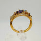 Colorful Gemstone Bouquet Ring in Sterling Silver with 14kt Gold Overlay