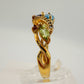 Colorful Gemstone Bouquet Ring in Sterling Silver with 14kt Gold Overlay