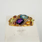 Colorful Gemstone Bouquet Ring in Sterling Silver with 14kt Gold Overlay