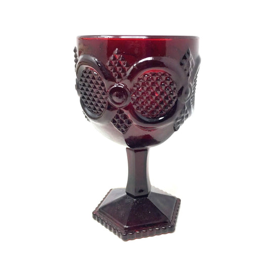 Vintage Avon 1876 Cape Cod Ruby Red Glass Water Goblet Avon  A+ Stuff