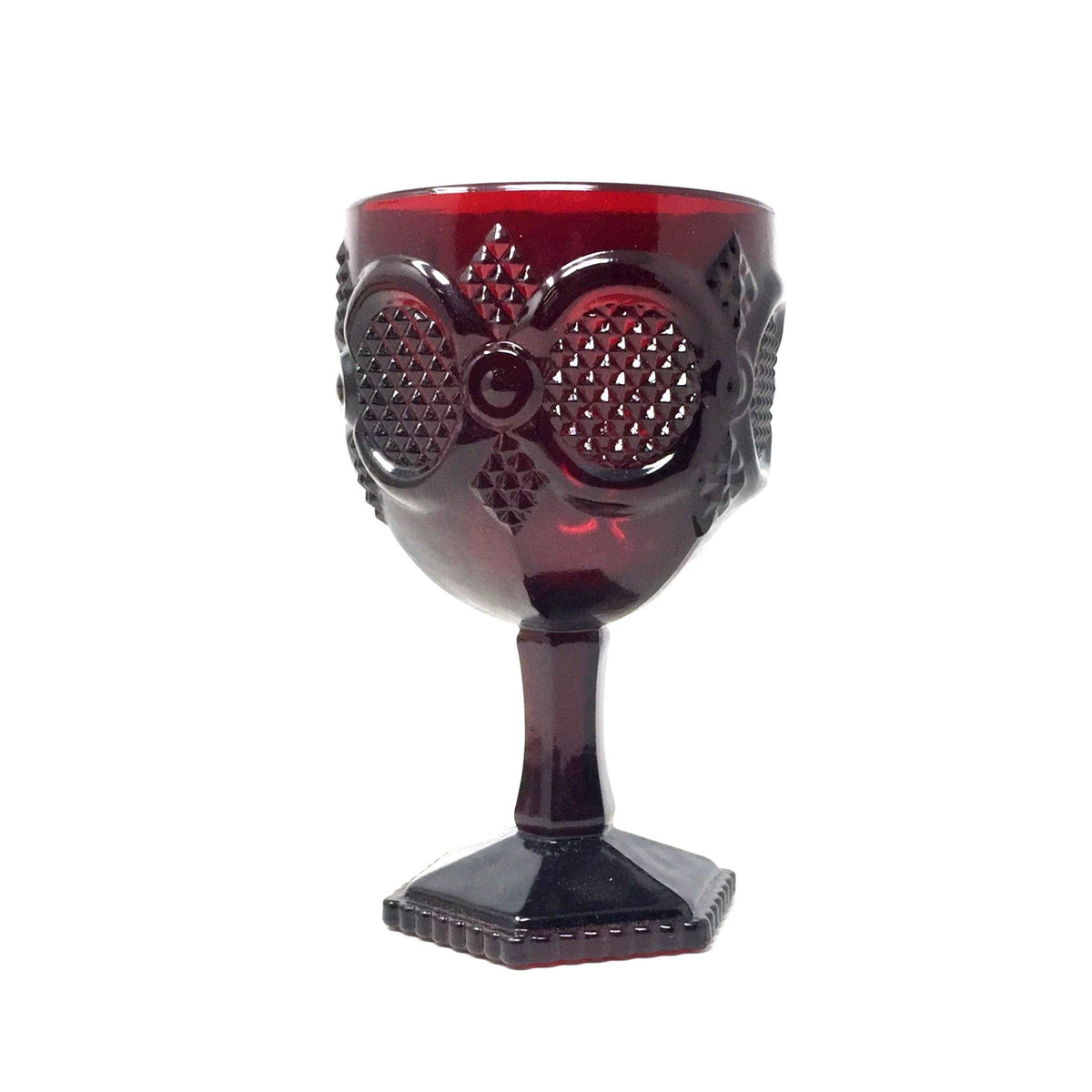 Vintage Avon 1876 Cape Cod Ruby Red Glass Water Goblet Avon  A+ Stuff