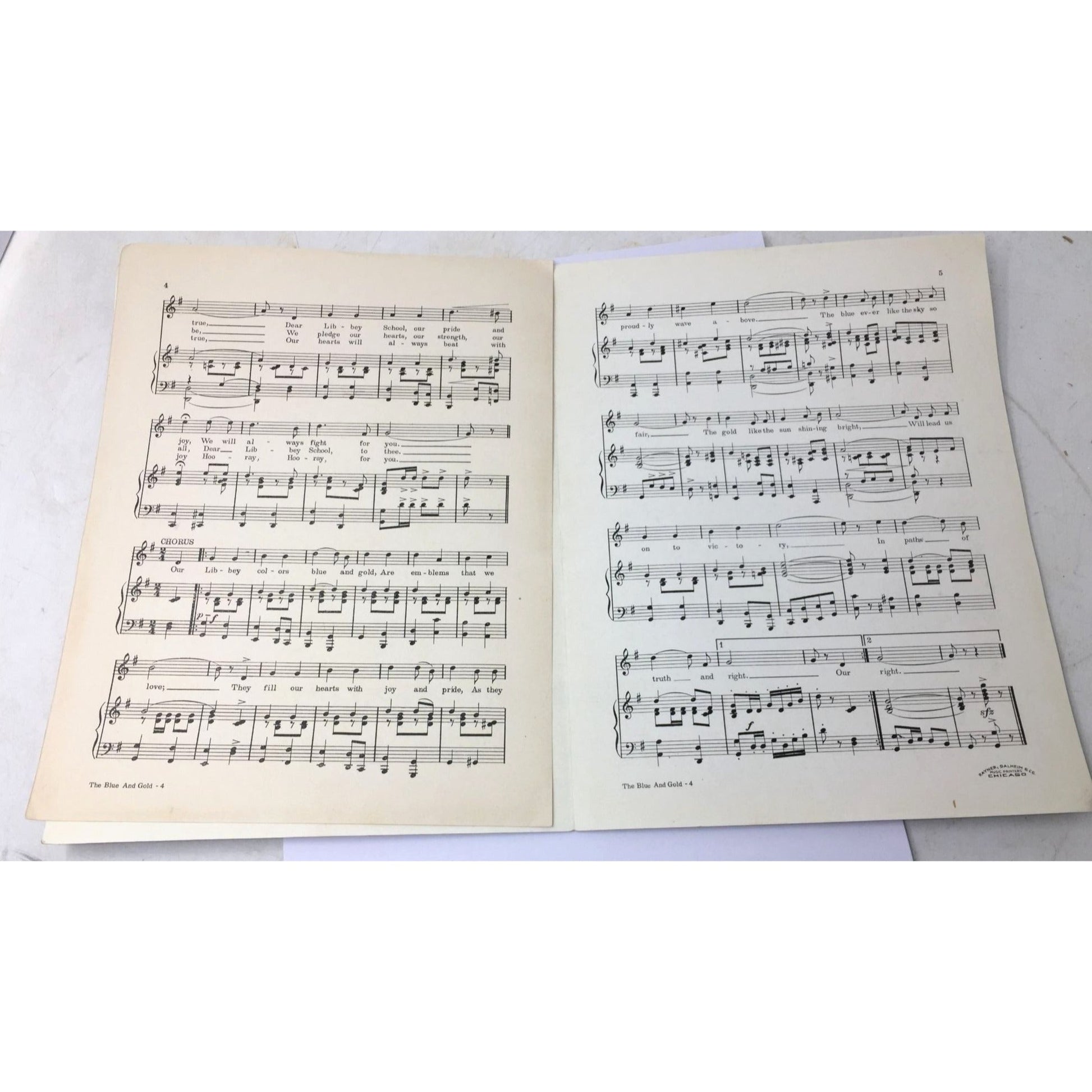 1926 sheet music titled "The Blue & Gold" for Edward Drummond Libbey High School in Toledo, Ohio unknown  A+ Stuff sheet