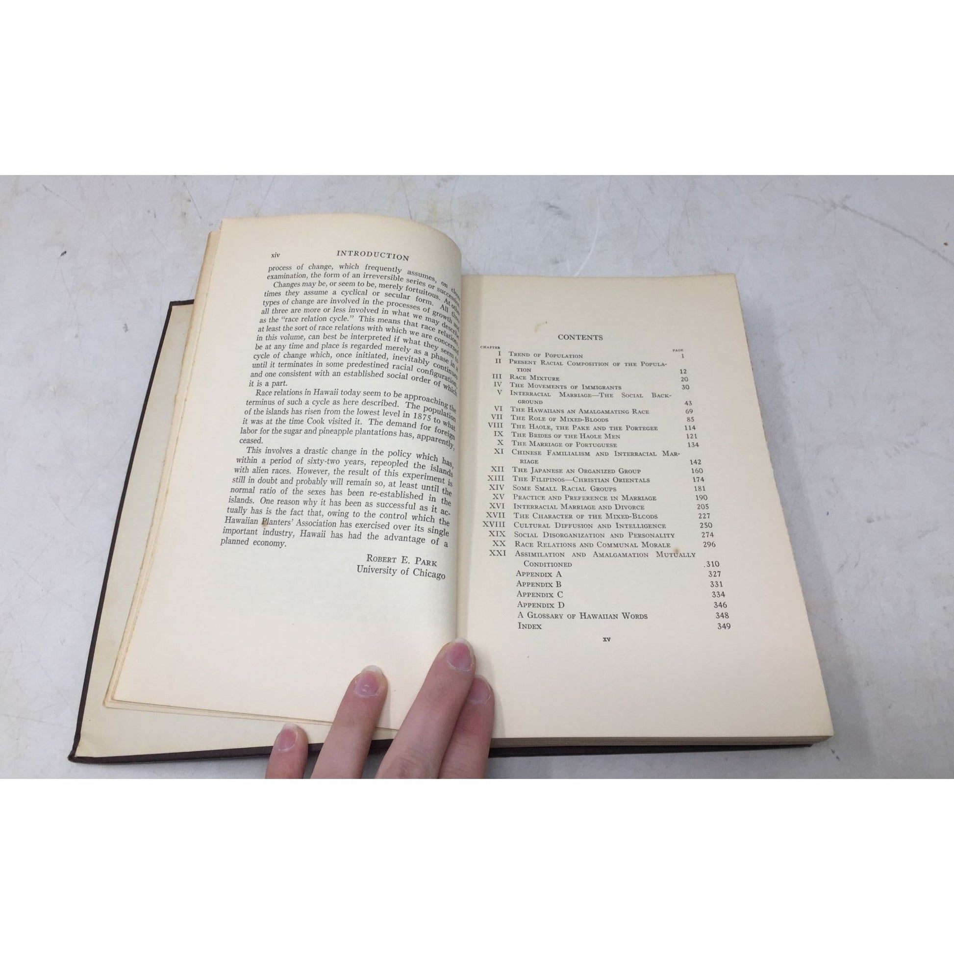 Interracial Marriage in Hawaii: A Study of the Mutually Conditioned Processes of Acculturation and Amalgamation" by Romanzo Adams. unbranded  A+ Stuff Books