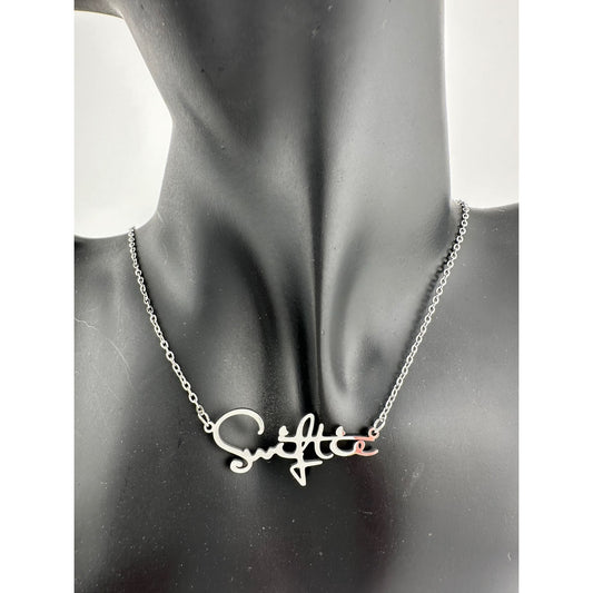 Taylor Swift ''Swiftie'' Silver Toned Pendant Necklace