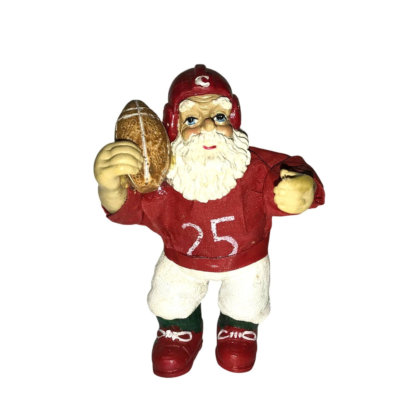 FOOTBALL Player SANTA CLAUS (#25!) Christmas Tree Ornament - Holidays